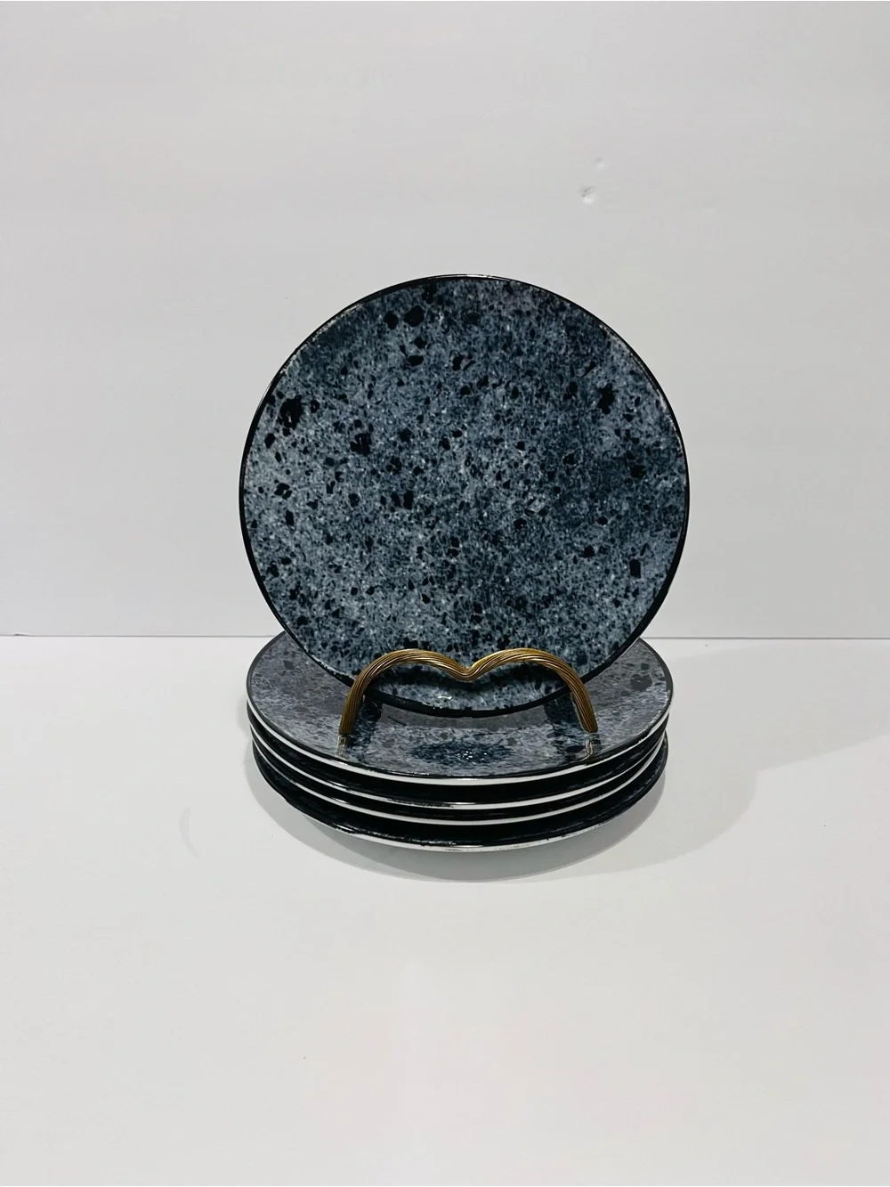 Schonwald Germany Shabby Chick Blue Stone Set of 5 Fruit or Salad Plates #617
